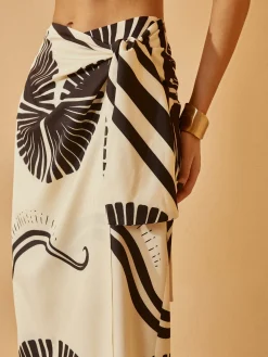 Knotted Wrap Floral Skirt