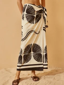 Knotted Wrap Floral Skirt