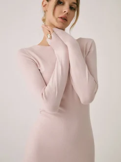 Lace Hem Mermaid Midi Sweater Dress