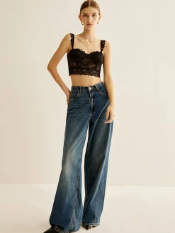 Lace Piping Corset Top