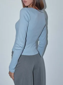 Lace Trim Long Sleeve Crop Top