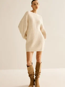 Lace Up Backless Oversize Sweater