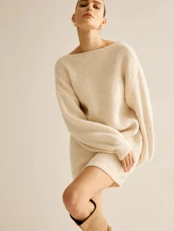 Lace Up Backless Oversize Sweater