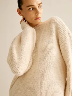 Lace Up Backless Oversize Sweater