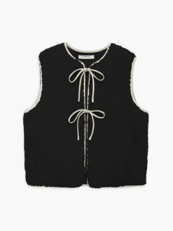 Lace Up Fleece Vest