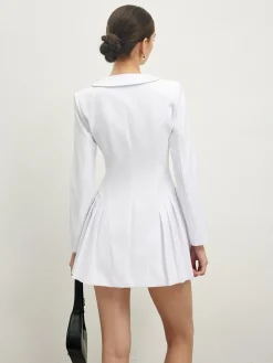 Lapel Breasted Pleated Corset Dress