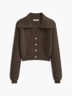 Lapel Button Short Cardigan