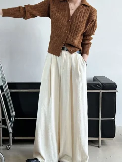 Lapel Button Short Cardigan