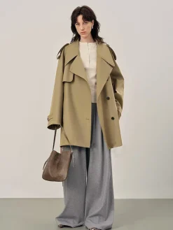 Lapel Loose Belted Trench Coat