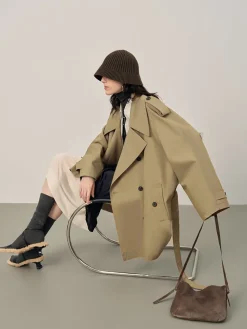 Lapel Loose Belted Trench Coat