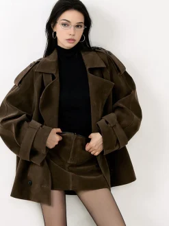Lapel Loose Suede Jacket