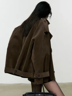 Lapel Loose Suede Jacket