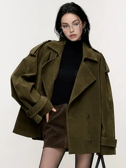 Lapel Loose Suede Jacket