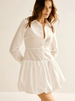 Lapel Panel Bud Waist Dress