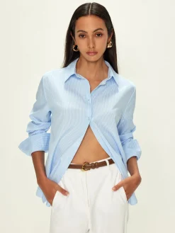 Lapel Pinstripe Versatile Shirt