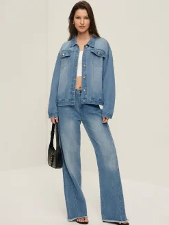 Lapel Pockets Denim Jacket
