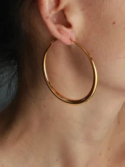 Large Classic Hoop Gold Earrings