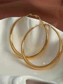 Large Classic Hoop Gold Earrings