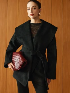 Large Collar Belted Coat