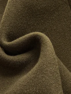 Large Collar Belted Tweed Coat