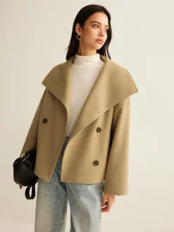 Large Collar Tweed Coat