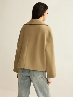 Large Collar Tweed Coat