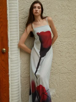Large Floral Print Cami Long Dress