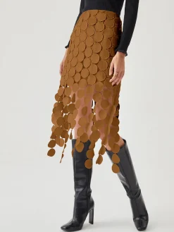 Laser Cut Multi Circle Double Layered Skirt