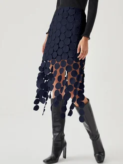 Laser Cut Multi Circle Double Layered Skirt