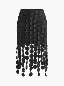 Laser Cut Multi Circle Double Layered Skirt