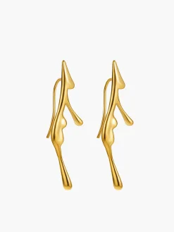 Left Golden Lava Drop Ear Cuff