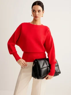 Leg-Of Mutton Cinched Sweater