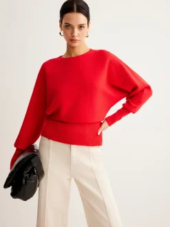 Leg-Of Mutton Cinched Sweater