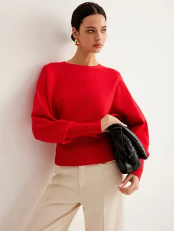 Leg-Of Mutton Cinched Sweater