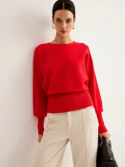 Leg-Of Mutton Cinched Sweater