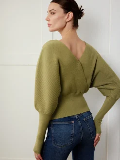 Leg-Of-Mutton Sleeve Cinched Sweater