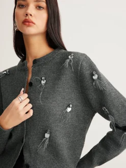 Leisure Button Sequins Cardigan