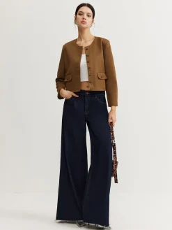 Leisure Button Suede Trench Coat