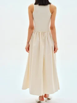 Leisure Crew Neck Long Dress