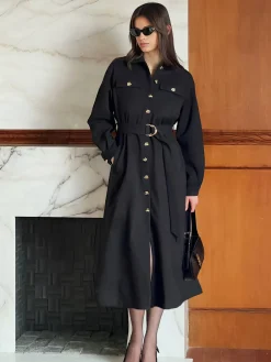 Leisure Metal Detail Belted Coat