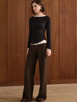 Leisure Piping Straight Pants