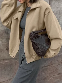 Leisure Plain Zip Polo Jacket