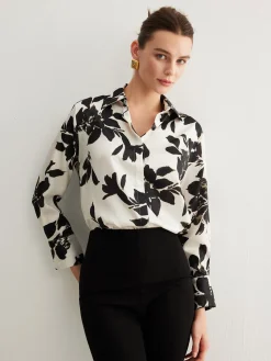 Leisure Printed Lapel Thin Shirt