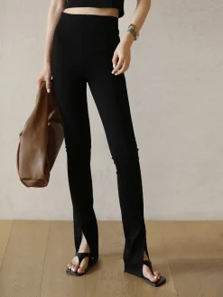 Leisure Slit Straight Leg Pants