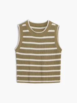 Leisure Stripe Knit Crop Top
