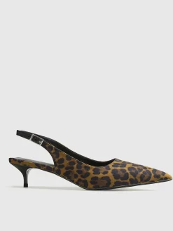 Leopard Kitten Slingback Pumps