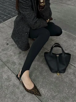Leopard Kitten Slingback Pumps