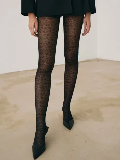 Leopard Pattern Sheer Tights