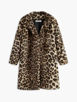 Leopard Print Faux Fur Coat