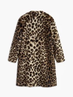 Leopard Print Faux Fur Coat